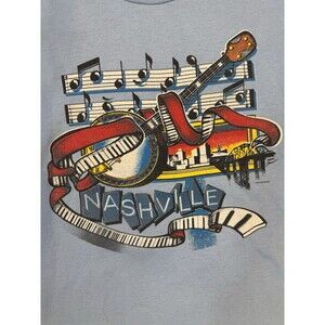 Vintage Nashville TN Music Graphic T-Shirt - Single Stitch -Medium